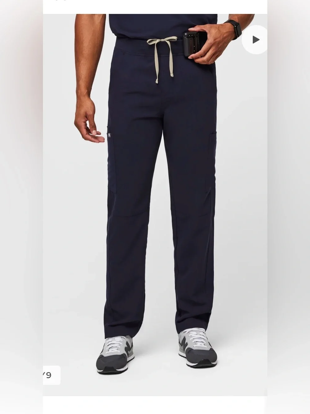 Figs Axim Men’s Straight-Leg Scrub Pants Navy , size Large Tall